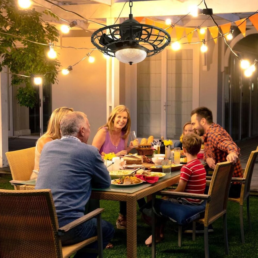 20" Outdoor Ceiling Fan with Light Caged Ceiling Fan 3CCT - Picture 9 of 11